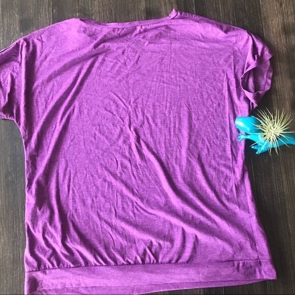 Purple T-Shirt with Side Button Detail - Picture 7 of 7